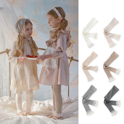 Toddler Footless tights Girls knit Leggings with lace2