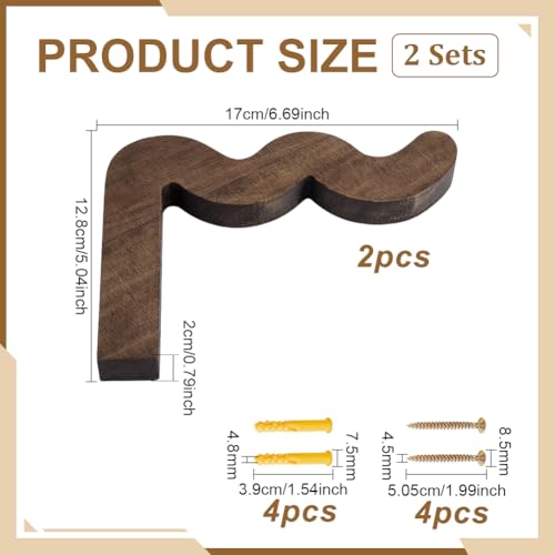 Porte Plantes en Bois à Suspendre Support Mural Marron pour Pot Fleurs - 3