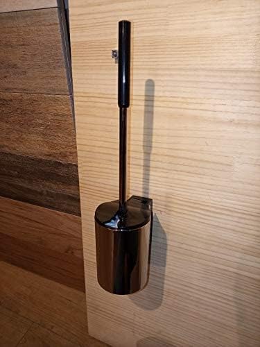 Image of KAISERAUM Toilet Brush and Holder Set for Bathroom Toilet Bowl Cleaning, Semi-Automatic Brush Release, GV-404, ABS, Chrome,14.5x5.1 inch