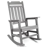 hOmeQomi Rocking Chair, All Weather Resistant Poly Lumber Outdoor Porch Rocker, Rocking Chairs for O