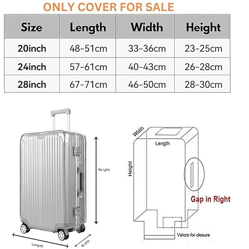 Image of 24 Inch Trolley Bag Cover /Suitcase Bag Cover /Waterproof Dustproof Luggage Cover for Wheeled Luggage /Zippered Clear PVC Suitcase Covers Protectors (Medium, 24 inch, Set of 1)