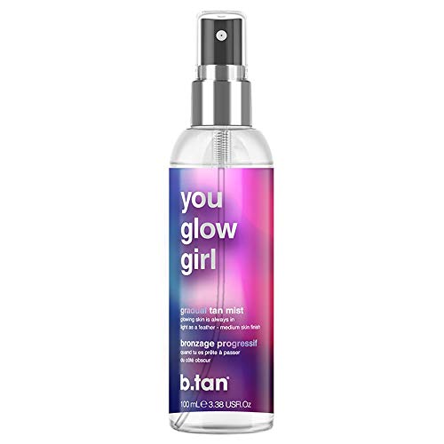 b.tan Face & Body Gradual Tan Mist - You Glow Girl - Gradual Self Tanner Spray For A Tan That Glows, 3.38 fl oz