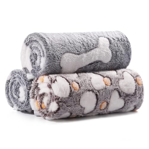 BIGTHREE Fluffy Dog Blankets Washable for Small Medium Large Dogs 3 Pack Soft Fleece Cat Blankets for indoor cats Pet Puppy Blanket Sleeping Mat for Sofa Bed