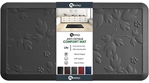 nbstep Anti Fatigue Mats for Kitchen Floor – 3/4 Inch Thick Comfort Kitchen Mat, Standing Desk Mat – Cushioned Memory Foam at Kitchen House Sink Office – Non Slip, Waterproof – Small 17