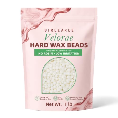 GIRLEARLE 1lb Wax Beads for Hair Removal - Unscented Hard Wax Beads Refill for Professional Full Body Waxing - Ideal for Facial, Brazilian Bikini, Legs, and Underarms at Home for Women and Men (White)