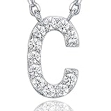 PAVOI 14K White Gold Plated Cubic Zirconia Initial Necklace | Letter Necklaces for Women | C Initial PAVOI 14K White Gold Plated Cubic Zirconia Initial Necklace | Letter Necklaces for Women | C Initial