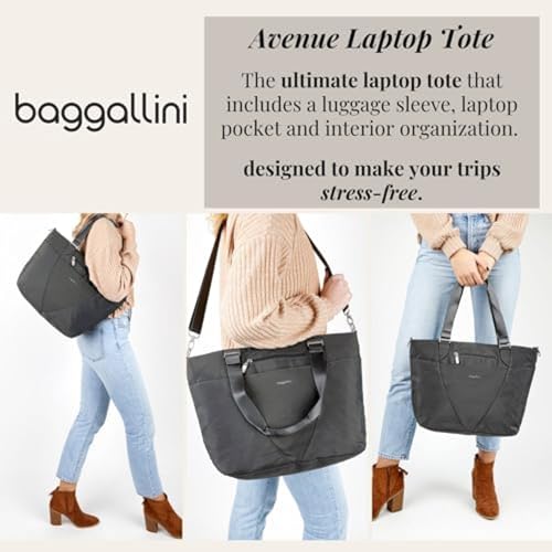 Image of Baggallini Avenue Tote - 12x18 Laptop Tote Bag for Women - Lightweight Work Travel Carry On Bag