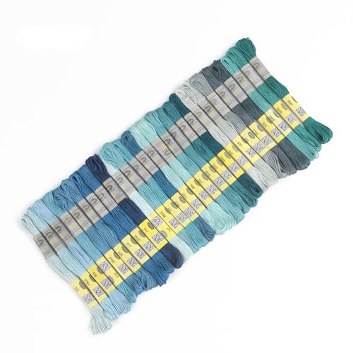 Image of 27 Skeins Double Mercerized Egyptian Cotton Embroidery Floss 8.75 Yards Per Skein for Cross Stitch Thread, Friendship Bracelets Floss, Craft Floss, Embroidery Floss Set (Set 8 (27 Skeins))