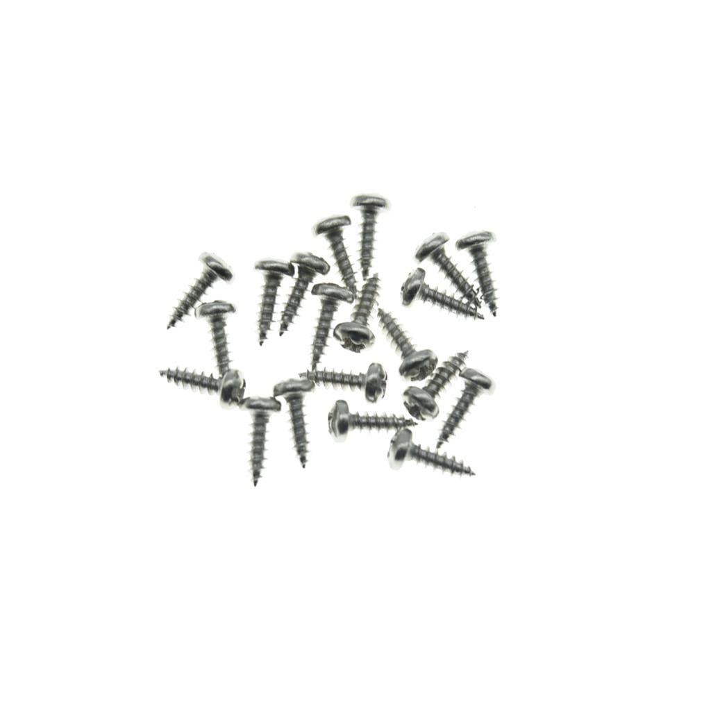 KAISH 20-Pack Premium Stainless Steel American #2 x 1/4" Phillips Head Guitar Truss Rod Cover Screws for Import Les Paul LP/SG or other Guitars Nickel