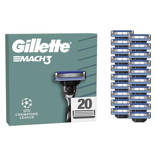 Gillette Mach3 Rasierklingen für Männer, 20 ORIGINAL Gillette Ersatzklingen, Klingen für Herren mit Gleitstreifen für ein sanftes Gleiten und Klingenbeschichtung