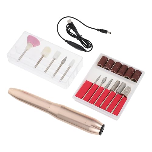Taladro eléctrico de uñas silencioso con cuerpo de aluminio y limas para manicura