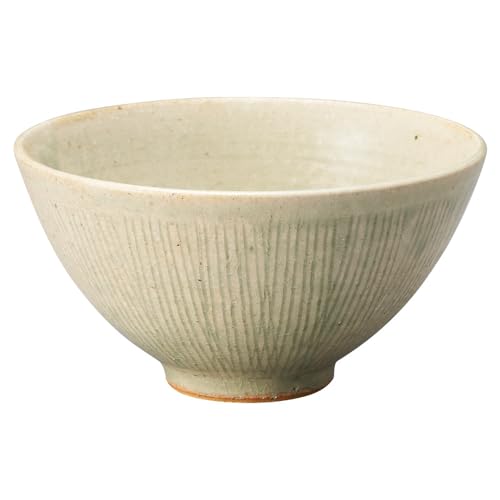 丸伊製陶 信楽焼 へちもん 茶碗 ご飯茶碗 直径約12cm 白ビードロ アイボリー MR-3-4542