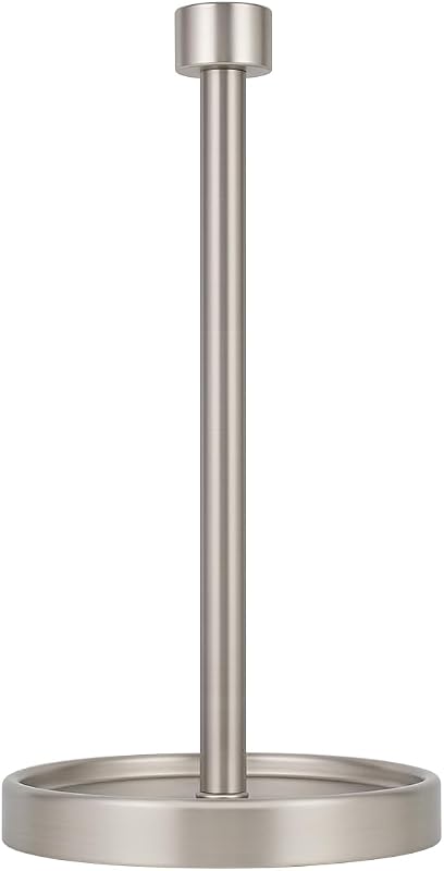 Ivilon Countertop Paper Towel Holder - Modern End Cap Minimalist Design - Color Brushed Nickel