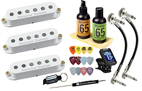 Seymour Duncan Stk-S4 Classic Stack Plus White Electric Guitar Strat Pickup Set Bundle 11208-10-Wc #TOP19