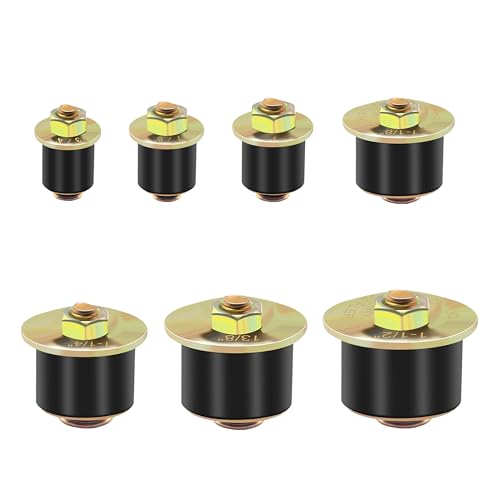 Siptenk Freeze Rubber Expansion Plug, 7 Sizes 3/4" 7/8" 1" 1-1/8" 1-1/4" 1-3/8" 1-1/2" Automotive Rubber Expandable Freeze Plugs for Engine