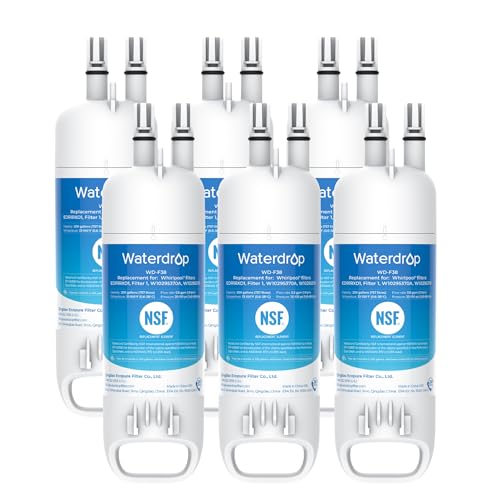 Waterdrop EDR1RXD1 Replacement for Everydrop® Filter 1, W10295370A, EDR1RXD1B, P8RFWB2L, P4RFWB, Kenmore® 46-9081, 46-9930, WD-F38 Refrigerator Water Filter, 6 Pack