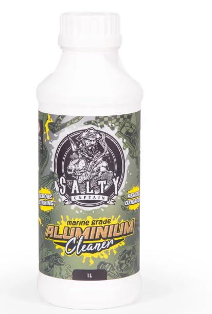 Salty Captain Aluminum Cleaner & Restorer - (32 fl oz) Instant Aluminum Brightener Deep Metal Cleaning for Marine Boats, Automotive, Pontoons Stain Remover to Combat Oxidation & Corrosion