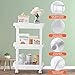 Aogist Rolling Storage Cart Organizer Shelf Rack Storage Tower Utility Cart for Kitchen Laundry Room Bathroom Office & Dresser(3-Tier, White)