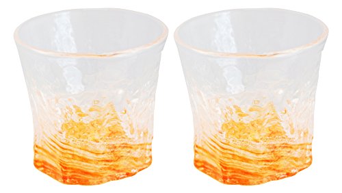 Set 2 Vasos Zanpa Rock Glass Large Naranja