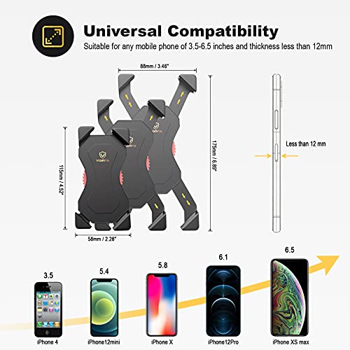 Visnfa Bike Phone Mount Anti Shake And Stable Cradle Clamp With 360° Rotation Bicycle Phone Mount / Bike Accessories / Bike Phone Holder For Iphone Android Gps Other Devices Between 3.5 To 6.5 Inches #TOP5