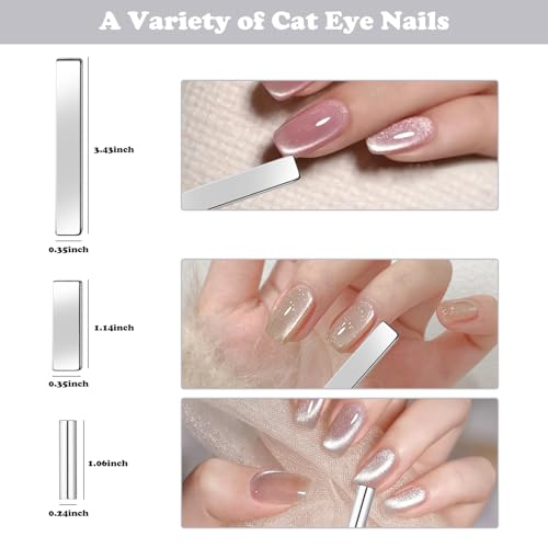 Image of CANIPHA 10Pcs Cat Eye Nail Magnet Set Cat Eye Magnet for Nails, Nail Magnets for Nail Art Cat Eye Nails 3D Strong Pen, Magnet Rod, Manicure Tool, Double Head Nail Magnet Rod for Making Cat Eye Nails