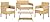 SAFAVIEH Outdoor Collection Aboka Natural/White Cushion 4-Piece Conversation Patio Set PAT7505D