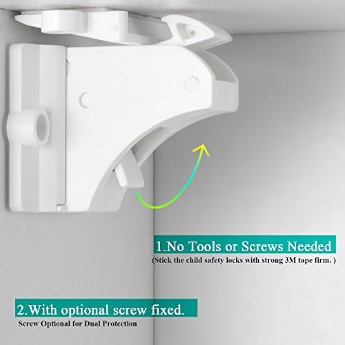 Vmaisi 20 Pack Magnetic Cabinet Locks Baby Proofing and 2 Keys — view 7