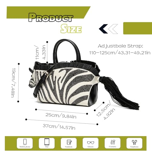 Basmgrzaia Women's Luxury Horse-Shaped Crossbody Handbag with Fringe - Unique Designer Purse for Casual & Special Events2