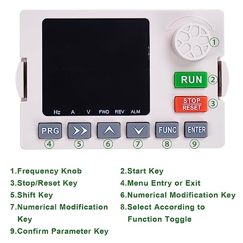 LAPOND High Performance Single Phase to 3 Phase Converter, 1.5KW 2HP VFD 220V 7A Output Variable Frequency Drive Vector Control Inverter for Spindle Motor CNC Speed Control,K100 Series