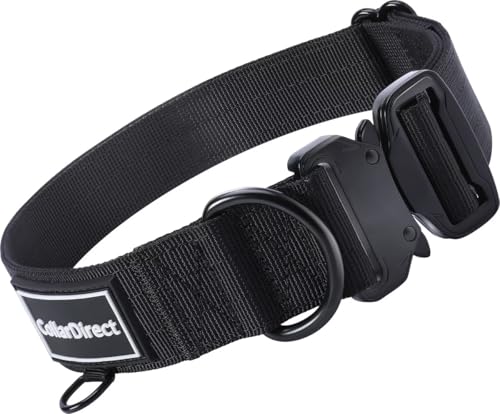 Image of Heavy Duty Waterproof Dog Collar, Double-Layered Nylon (Black, 15-23) | Adjustable heavy-duty collar for medium /large dogs; rugged double-layered nylon built to handle active, daily wear and tear