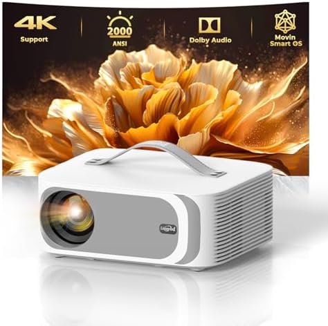 [AI Movin 2.0 OS/2000 ANSI/Official-Apps] Outdoor-Projector-4k wi...