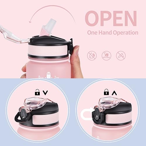 EYQ 1L Water Bottle, 1 Litre Water Bottle with Straw, 32oz Leak-Proof Motivational Sports Drinks Bottle with Time Marker - Image 4