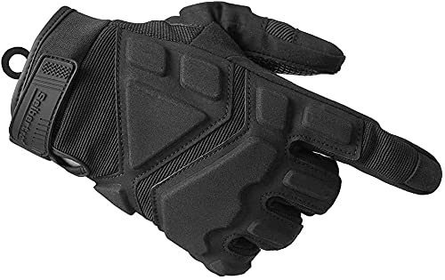 Seibertron Patented S.o.l.a.g 2.0 Index Finger Tip Touchscreen Tactical Sports Water Resistant Impact Gloves Also Fit Airsoft Hunting Hiking Riding Cycling Motorcycle Climbing Full Finger Black L #TOP6