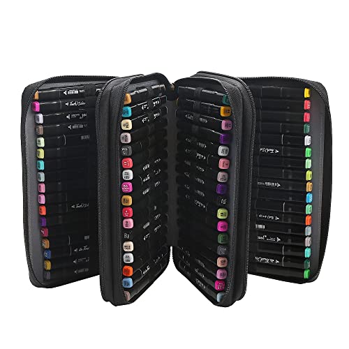 Image of Lbxgap 102 Slots Marker Pen Organizer Case w /Handle | Portable Multilayer Holder for Watercolor Pencils & Gel Pen Markers for Artists, Sketching, Drawing