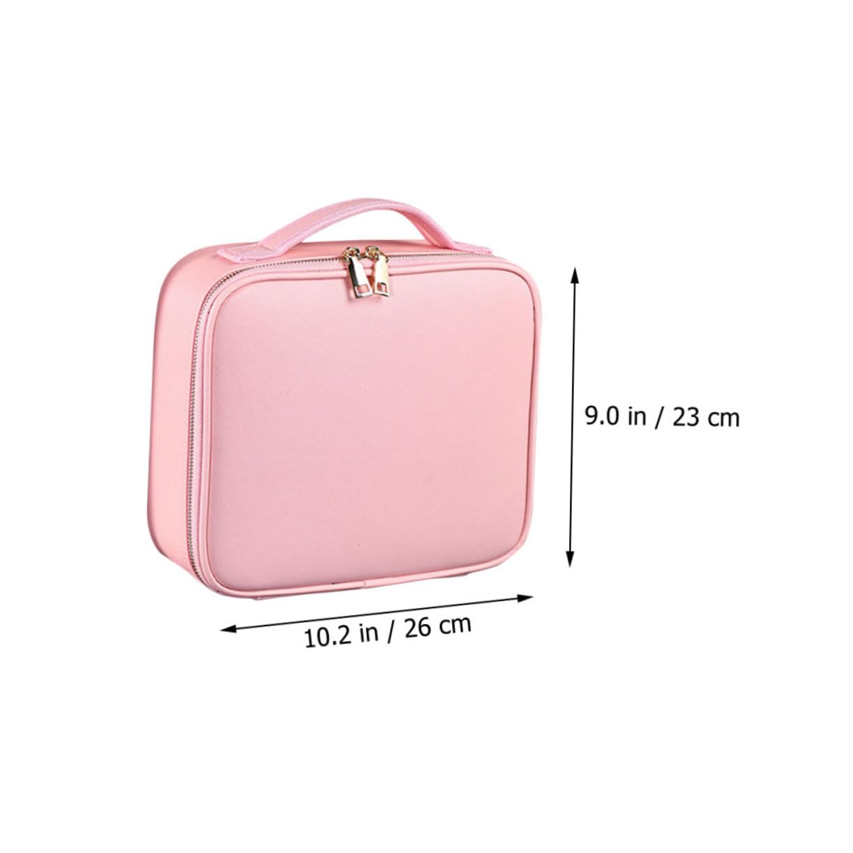 Beauty Case da Viaggio Rosa in Pu con Divisori Regolabili | Organizer per Cosmetici, Chiusura a Zip, Capienza Ampia, per Lavoro e Trasferte, Stile Semplice