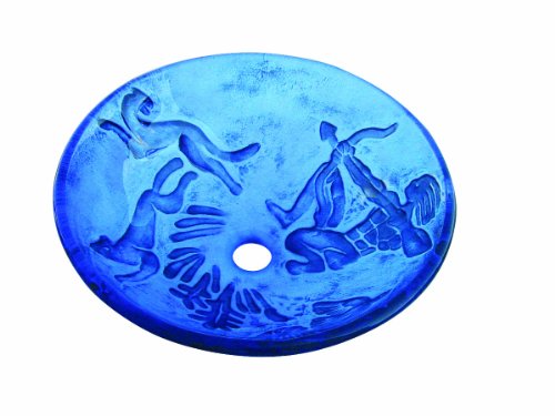 Luxo Marbre WA 5069 Tempered Glass Bowl, Blue