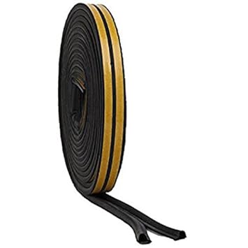 Stick&Seal P- Shaped, Self-Adhesive EPDM Doors and Windows Seal Strip Soundproofing Collision Avoidance Rubber Weatherstrip (Black)