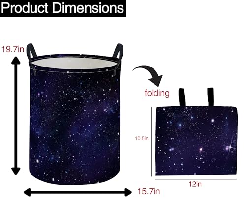 Image of ESSME Kids Laundry Basket,Space Hamper Collapsible Canvas Storage Bin for Boys and Girls, Cute Hamper,Gift Baskets(Space)