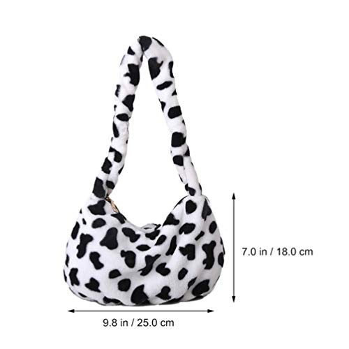 Amosfun Bolsa de Pelúcia Nas Axilas Bolsa Com Estampa de Vacas Nas Axilas Bolsa de Falsa Bolsa de Om
