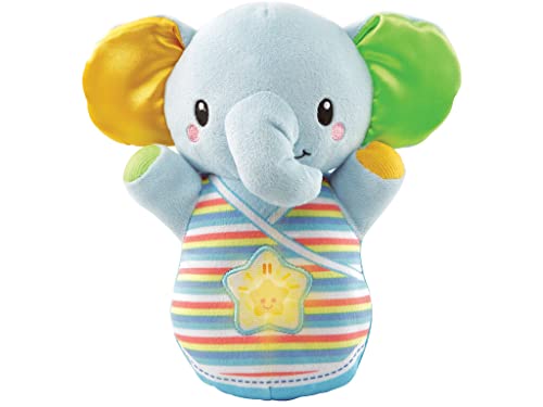 VTech-80-508622 Trompito, Elefante de Peluche para bebé, Musical, luz de Noche, con...