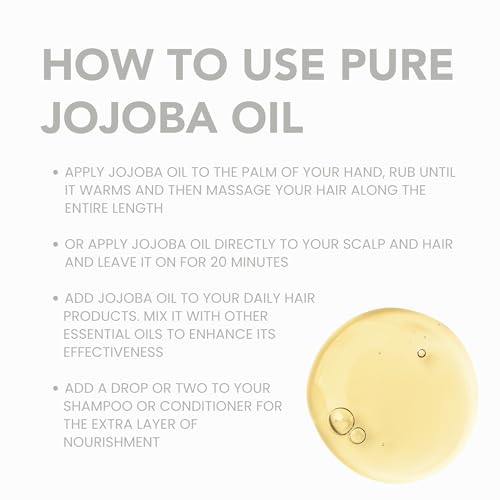BodyJ4You Jojoba Oil - Organic USDA 100% Pure Natural - Moisturizing Oil Face, Hair, Skin Nails - Cold Pressed, Unrefined, Anti-Aging - Men Women All Skin Types - Bulk 128 Fl Oz