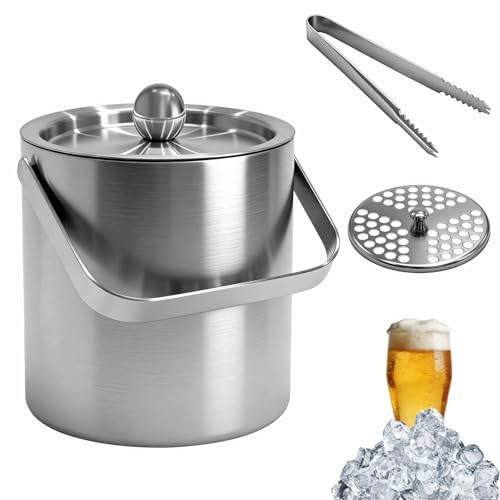 kisidus Edelstahl Eiskübel 1 3 Liter Eiswürfelbehälter mit Deckel