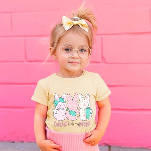 Kids Easter Shirt Chick Short Sleeve Tee Tops for Toddler Girls Boys Easter Outfit Clothes 2-7 Years4