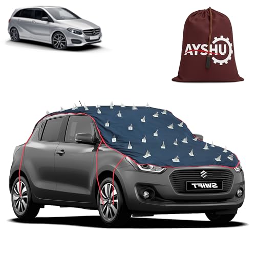 Image of AYSHU Water-Resistant Spike Car Cover for Mercedes Benz B Class - Protects from Dogs, Monkeys, Dust, Sunlight & UV - Full Roof Universal Fit