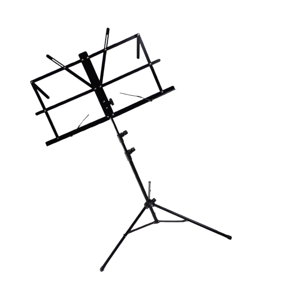 BESPORTBLE Folding Music Tripod Stand Height Lightweight Metal Music Stand Holder for Guitar Violin and Zheng Durable and Portable Music Sheet Holder Black