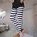 Striped Leggings Women's Halloween Yoga Pants High Waisted Tummy Control Activewear Workout Leggings 2026 Fall Fashion Navy