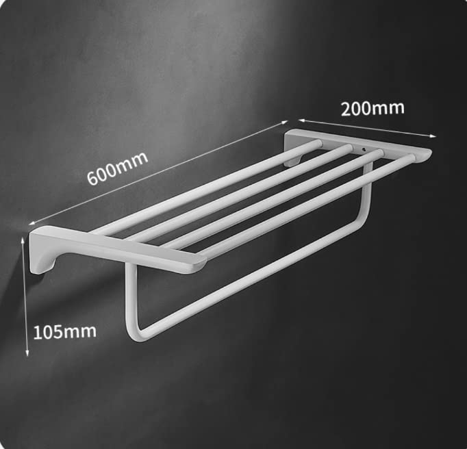 Porte-serviettes double en acier inoxydable 50 cm pour salle de bain - 3