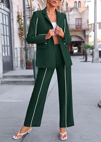 image for PRETTYGARDEN Women's Fall Spring 2 Piece Blazer Outfits Business Casua