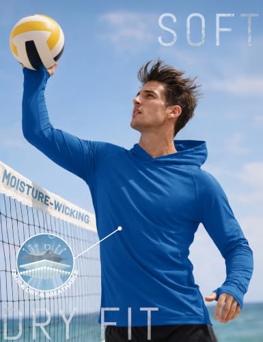 Image of KEFITEVD Men's Sun Hoodie Long Sleeve Fishing UPF 50+ SPF Quick Dry Shirts