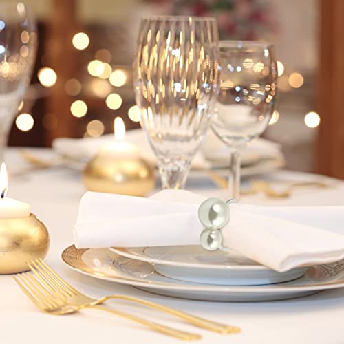 Serviettenringe Kesote 12 Silber mit Perlen